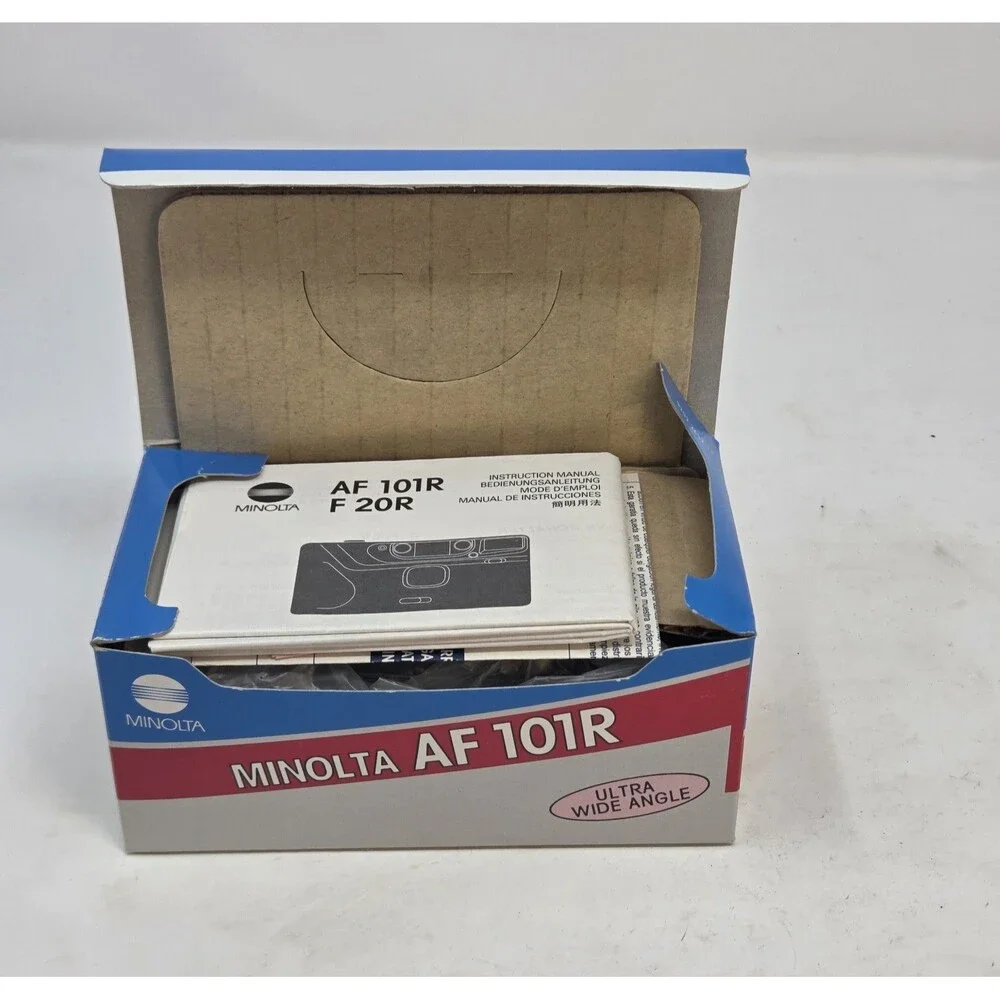 Minolta AF101R 35mm Point & Shoot Film Camera NIB Box Manual Strap Ultra Wide